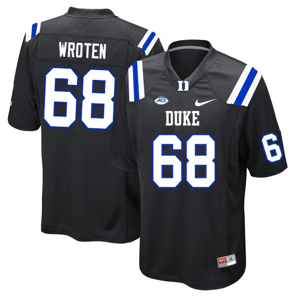 Men #68 Elijah Wroten Duke Blue Devils College Football Jerseys Sale-Black